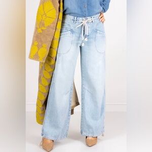 Free People We The Free Love Language No Drama Jeans with Drawstring Size 29